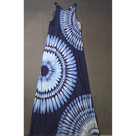 Tommy Bahama Dresses & Skirts - Tommy Bahama Maxi Dress Womens Small Blue Tie Dye Sunburst Sleeveless Halter